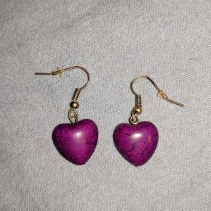 Purple Heart Earrings